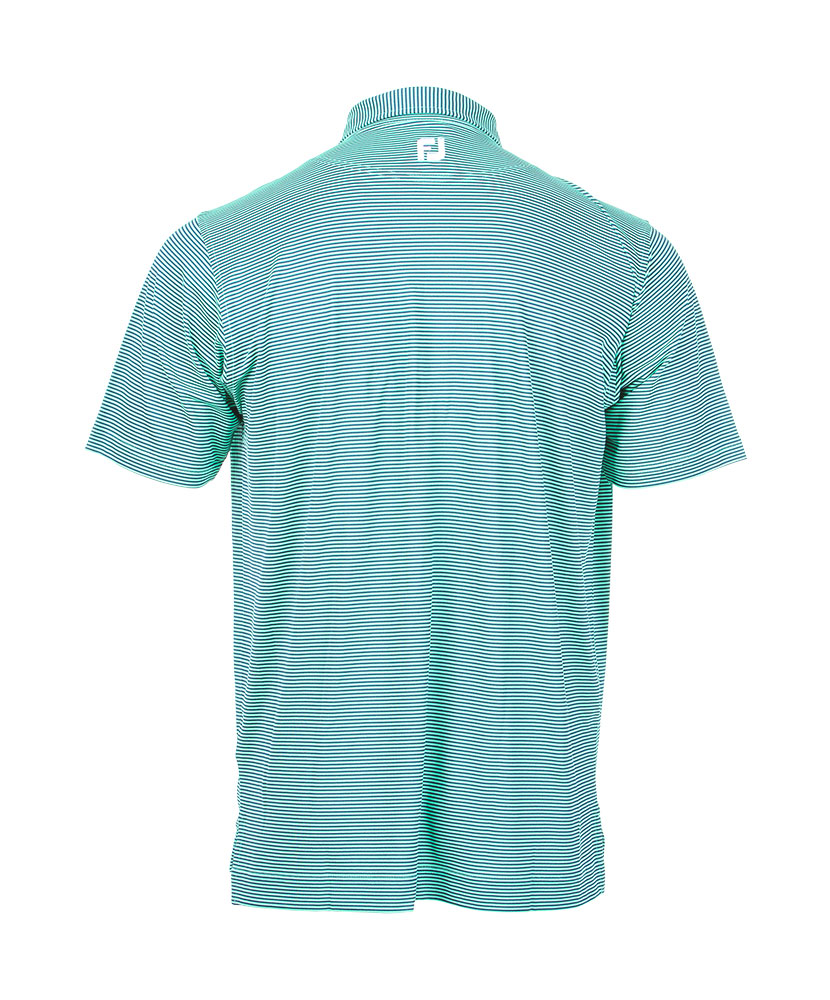 Men's Feeder Stripe Mix Stretch Pique Self Collar Golf Polo Shirt
